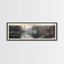 Dutch Springs Pennsylvania Framed Canvas Print, Lake House Art, Panoramic Wall Art, Travel Poster, Rustic Lake Painting, Home Decor