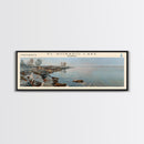 El Dorado Lake Kansas Framed Canvas Print, Lake House Decor, Panoramic Wall Art, Travel Poster, Rustic Lake Painting, Nature Art