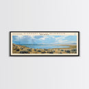 Elephant Butte Reservoir New Mexico Framed Canvas Print, Panoramic Lake House Decor, Wall Art, Travel Poster, Rustic Lake Painting, Nature Art