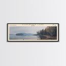 Flagstaff Lake Maine Framed Canvas Print, Panoramic Lake House Decor, Wall Art, Travel Poster, Peaceful Lake Painting, Nature Art