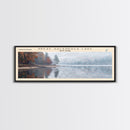 Great Sacandaga Lake Framed Canvas Print, Lake House Art, Panoramic Wall Art, Travel Poster, Serene Lake Painting, Home Decor