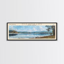 High Rock Lake North Carolina Framed Canvas Print, Panoramic Lake House Decor, Wall Art, Travel Poster, Peaceful Lake Painting, Nature Art