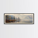 Jackson Lake Framed Canvas Print, Panoramic Lake House Decor, Wall Art, Travel Poster, Captivating Lake Painting, Nature Art