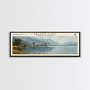 Keller Lake Framed Canvas Print, Panoramic Lake House Decor, Wall Art, Travel Poster, Scenic Lake Painting, Nature Art