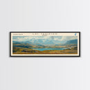 Lac Tasiataq Framed Canvas Print, Panoramic Lake House Decor, Wall Art, Travel Poster, Scenic Lake Painting, Nature Art