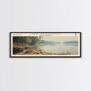 Lake Massapoag Massachusetts Framed Canvas Print, Lake House Decor, Panoramic Wall Art, Travel Poster, Serene Waterscape Painting, Boho Art