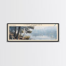 Lake Mohawk New Jersey Framed Canvas Print, Lake House Decor, Panoramic Wall Art, Travel Poster, Stunning Landscape Painting, Living Room Decor