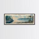 Lake Nipissing Framed Canvas Print, Lake House Decor, Panoramic Wall Art, Travel Poster, Beautiful Landscape Painting, Living Room Decor