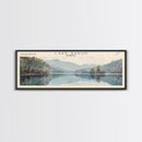 Lake Rabun Georgia Framed Canvas Print, Lake House Decor, Panoramic Wall Art, Travel Poster, Serene Landscape Painting, Living Room Decor