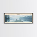 Lake Sinclair Georgia Framed Canvas Print, Lake House Decor, Panoramic Wall Art, Travel Poster, Beautiful Landscape Painting, Modern Art