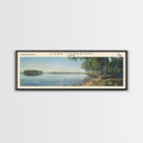 Lake Tawakoni Texas Framed Canvas Print, Lake House Decor, Panoramic Wall Art, Travel Poster, Stunning Landscape Painting, Bedroom Decor