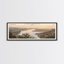 Lake Travis Texas Framed Canvas Print, Lake House Decor, Panoramic Wall Art, Travel Poster, Stunning Landscape Painting, Contemporary Art