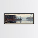 Lake Vermilion Minneapolis Framed Canvas Print, Lake House Decor, Panoramic Wall Art, Travel Poster, Scenic Landscape Painting, Rustic Art