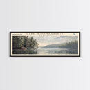 Lake Winnipesaukee Framed Canvas Print, Lake House Decor, Panoramic Wall Art, Travel Poster, Landscape Painting, Modern Art
