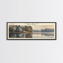 Lake Wylie North Carolina Framed Canvas Print, Lake House Decor, Panoramic Wall Art, Travel Poster, Scenic Landscape Painting, Contemporary Art