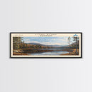Long Pond Massachusetts Framed Canvas Print, Lake House Decor, Panoramic Wall Art, Travel Poster, Scenic Landscape Painting, Living Room Decor