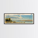 Merrill Creek Reservoir New Jersey Framed Canvas Print, Lake House Decor, Panoramic Wall Art, Travel Poster, Scenic Landscape Painting, Living Room Decor