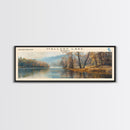 Mallery Lake Framed Canvas Print, Lake House Decor, Panoramic Wall Art, Travel Poster, Scenic Landscape Painting, Rustic Art