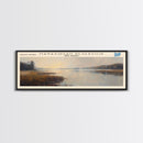 Mirror Lake Utah Framed Canvas Print, Lake House Decor, Panoramic Wall Art, Travel Poster, Landscape Painting, Bedroom Decor