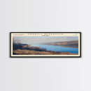 Mount Storm Lake West Virginia Framed Canvas Print, Lake House Decor, Panoramic Wall Art, Travel Poster, Landscape Painting, Contemporary Art