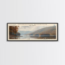 Newark Reservoir Delaware Framed Canvas Print, Lake House Decor, Panoramic Wall Art, Travel Poster, Landscape Painting, Modern Art