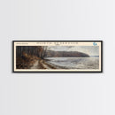 North Reservoir Ohio Framed Canvas Print, Lake House Decor, Panoramic Wall Art, Travel Poster, Landscape Painting, Contemporary Art