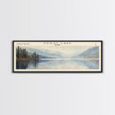 Rend Lake Illinois Framed Canvas Print, Lake House Decor, Panoramic Wall Art, Travel Poster, Beautiful Landscape Painting, Contemporary Art