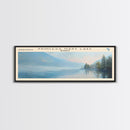 Princess Mary Lake Framed Canvas Print, Lake House Decor, Panoramic Wall Art, Travel Poster, Beautiful Landscape Painting, Contemporary Art