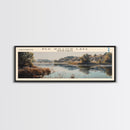 Red Willow Lake North Dakota Framed Canvas Print, Lake House Decor, Wall Art, Panoramic Travel Poster, Scenic Landscape Painting, Bedroom Decor