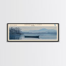 Sebago Lake Framed Canvas Print, Lake House Decor, Panoramic Wall Art, Travel Poster, Scenic Lake Scene, Living Room Decor