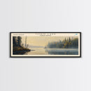 Turkeyfoot Lake Ohio Panoramic Wall Art, Framed Canvas Print, Lake House Decor, Travel Poster, Scenic Lake Scene, Bedroom Decor