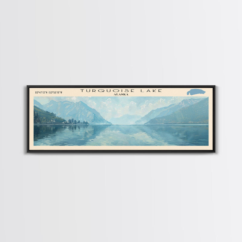 Walker Lake USA Nevada Panoramic Wall Art, Framed Canvas Print, Lake House Decor, Travel Poster, Beautiful Lake Scene, Bedroom Decor