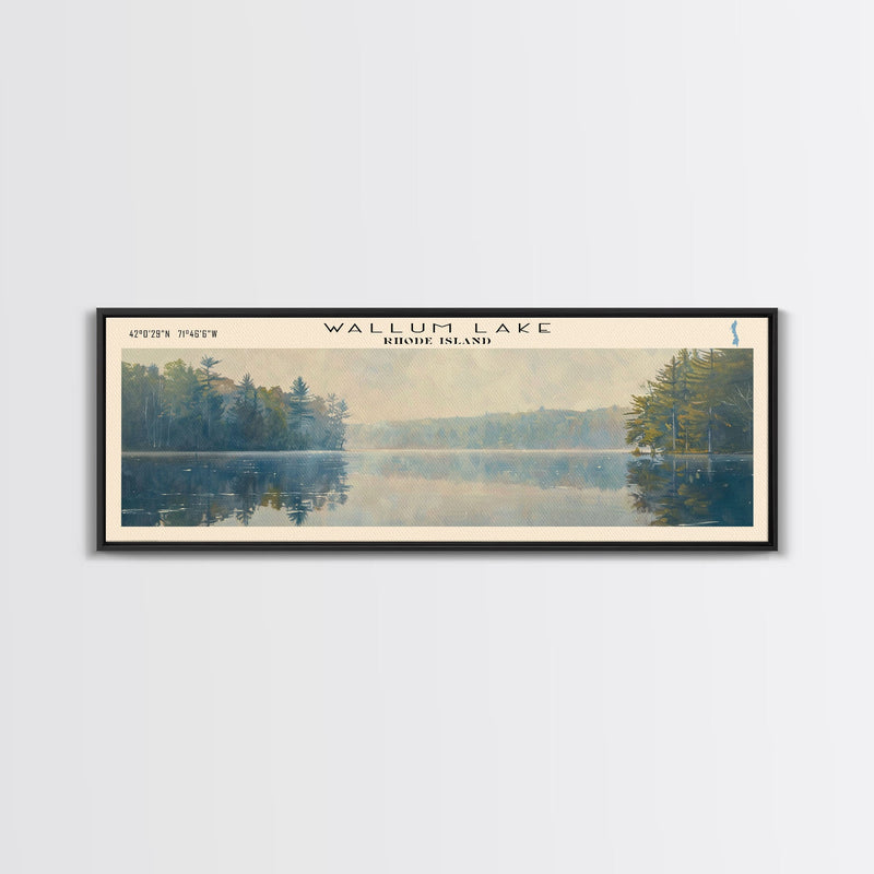 Wilson Lake Arizona Panoramic Wall Art, Framed Canvas Print, Lake House Decor, Travel Poster, Scenic Lake Scene, Bedroom Art