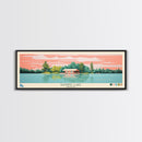 Banning Lake Indiana Framed Canvas Print, Panoramic Travel Poster, Midcentury Modern Wall Art, Pop Art, Bedroom Decor