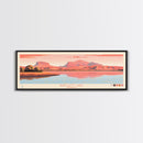 Bartlett Lake Arizona Framed Canvas Print, Panoramic Wall Art, Midcentury Modern, Pop Art, Travel Poster, Scenic Bedroom Art
