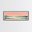 Big Glen Lake Michigan Framed Canvas Print, Panoramic Wall Art, Midcentury Modern, Pop Art, Travel Poster, Scenic Living Room Decor, Bedroom Art