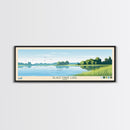 Black Hawk Lake Iowa Framed Canvas Print, Panoramic Travel Poster, Midcentury Modern Wall Art, Pop Art, Nature Bedroom Art, Scenic Lake House Decor
