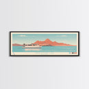Canyon Ferry Lake Montana Framed Canvas Print, Pop Art Panoramic Travel Poster, Bedroom Decor, Midcentury Modern, Wall Art, Scenic Lake House, Nature Art
