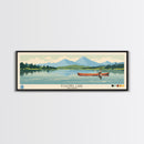 Echoing Lake Ontario Framed Canvas Print, Panoramic Art, Midcentury Modern, Pop Art, Bedroom Decor, Travel Poster, Lake View