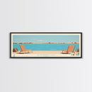 El Dorado Lake Kansas Framed Canvas Print, Panoramic Wall Art, Midcentury Modern, Pop Art, Living Room Art, Travel Poster, Vintage Lake Art