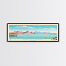 Elephant Butte Reservoir New Mexico Framed Canvas Print, Panoramic Wall Art, Midcentury Modern, Pop Art, Living Room Decor, Travel Poster, Lake Art