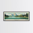 Emerald Lake Colorado Framed Canvas Print, Panoramic Art, Midcentury Modern, Pop Art, Living Room Wall Art, Travel Poster, Lake Art