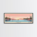 Ennadai Lake Nunavut Framed Canvas Print, Panoramic Wall Art, Midcentury Modern, Pop Art, Bedroom Decor, Travel Poster, Lake View