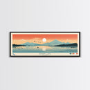 Idavain Lake Alaska Framed Canvas Print, Panoramic Wall Art, Midcentury Modern, Pop Art, Bedroom Decor, Travel Poster, Nature Art