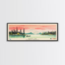 Kakisa Lake Northwest Territories Framed Canvas Print, Panoramic Art, Midcentury Modern, Pop Art, Living Room Decor, Travel Poster, Lake House Decor