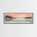 Keystone Lake Oklahoma Framed Canvas Print, Panoramic Art, Midcentury Modern, Pop Art, Living Room Decor, Travel Poster, Artistic Decor