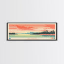 Lac Maunoir Northwest Territories Framed Canvas Print, Panoramic Art, Midcentury Modern, Pop Art, Living Room Wall Art, Travel Poster, Lake House Decor