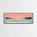 Lake Apopka Florida Framed Canvas Print, Panoramic Art, Midcentury Modern, Pop Art, Living Room Wall Art, Travel Poster, Lake House Decor