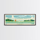 Lake Artemesia Maryland Framed Canvas Print, Panoramic Wall Art, Midcentury Modern, Pop Art, Bedroom Decor, Travel Poster, Living Room Art