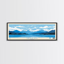Lake Blue Ridge Georgia Framed Canvas Print, Panoramic Art, Midcentury Modern, Pop Art, Living Room Wall Art, Travel Poster, Lake House Decor